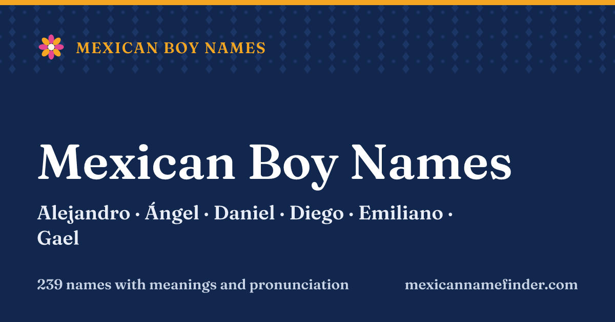 Mexican boy names: Alejandro, Ángel, Daniel, Diego, Emiliano