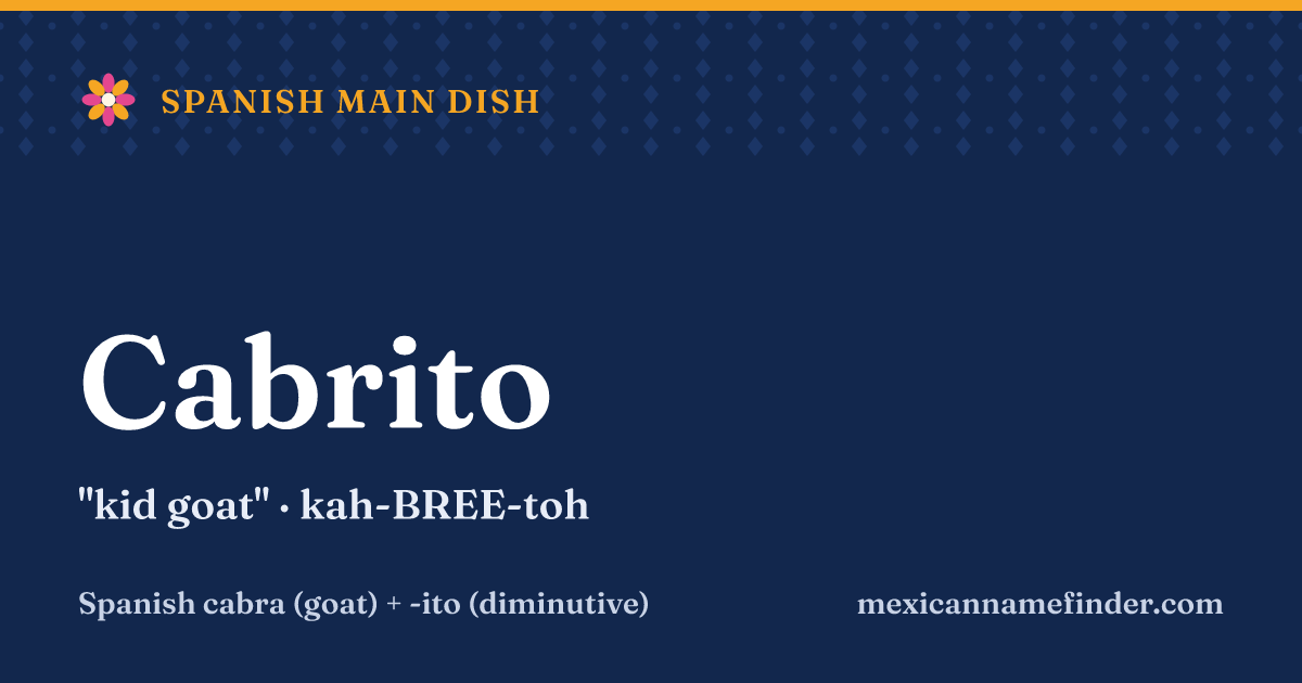 Cabrito means kid goat
