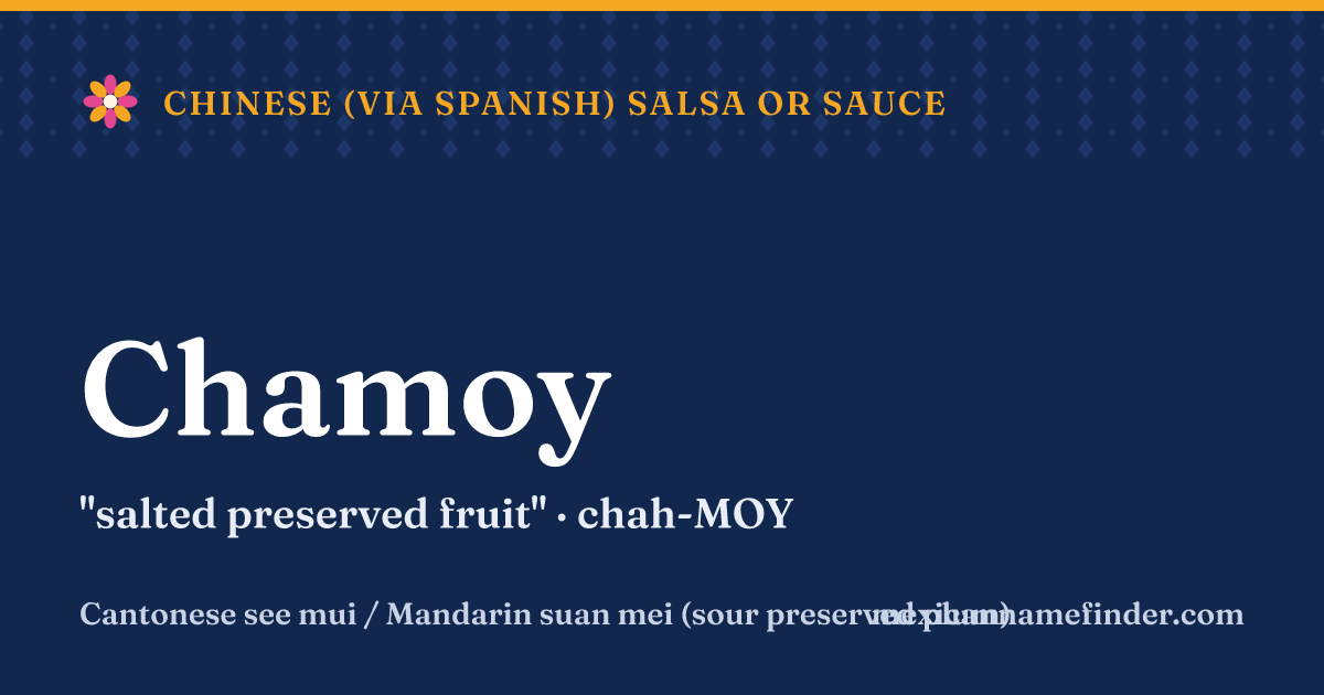 Chamoy means salted preserved fruit
