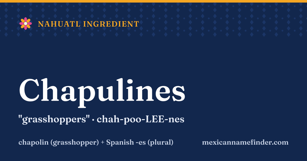 Chapulines means grasshoppers