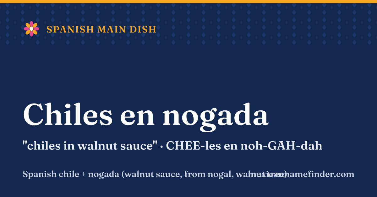 Chiles en nogada means chiles in walnut sauce