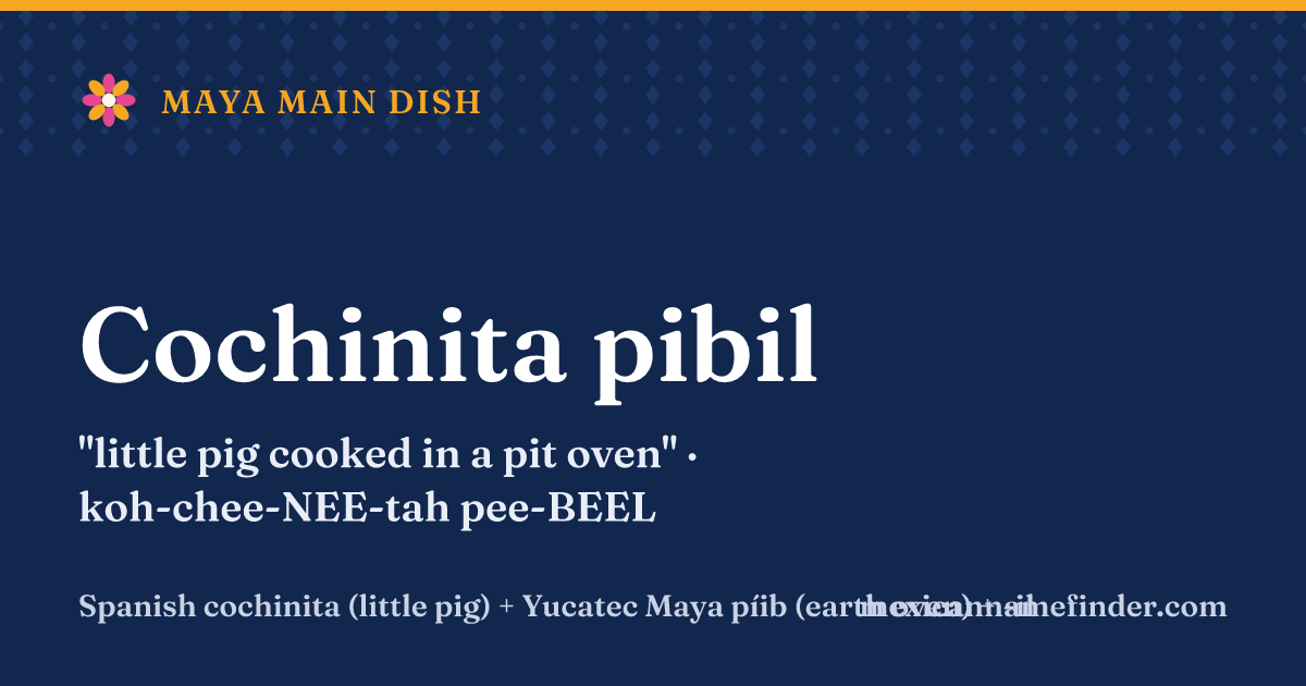 Cochinita pibil means little pig cooked in a pit oven