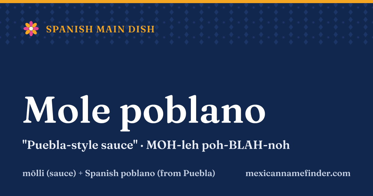 Mole poblano means Puebla-style sauce