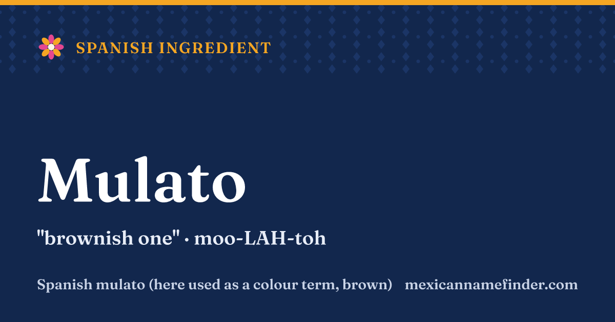 Mulato means brownish one