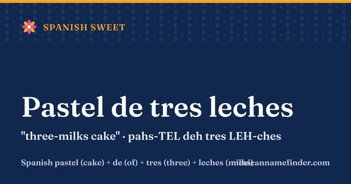 Pastel de tres leches means three-milks cake