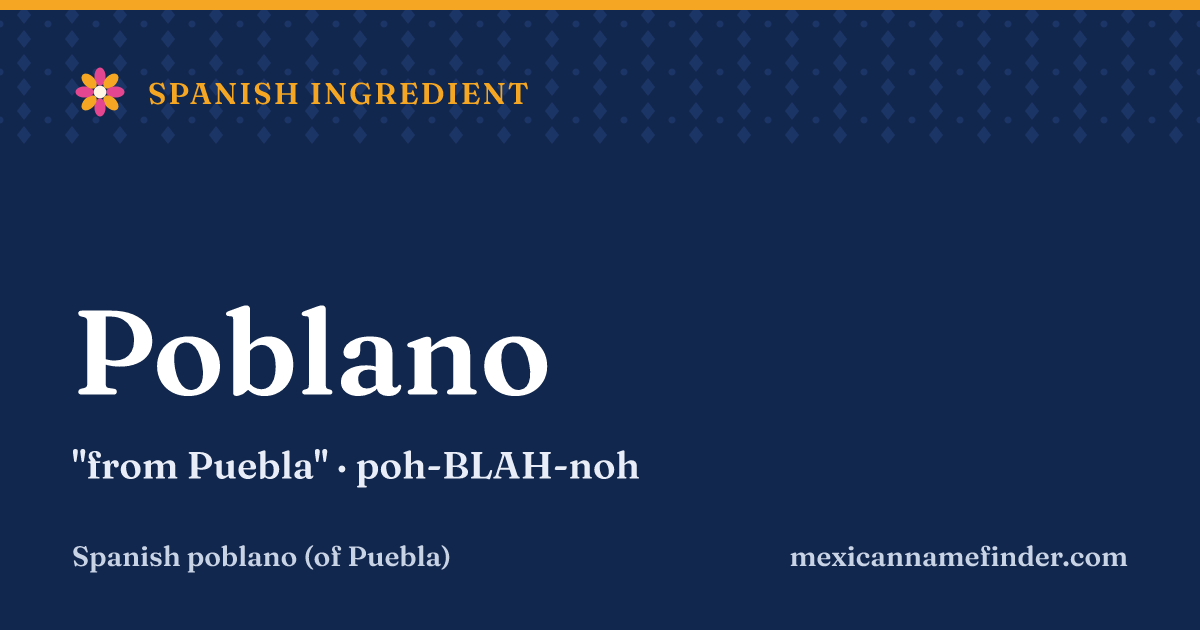 Poblano means from Puebla