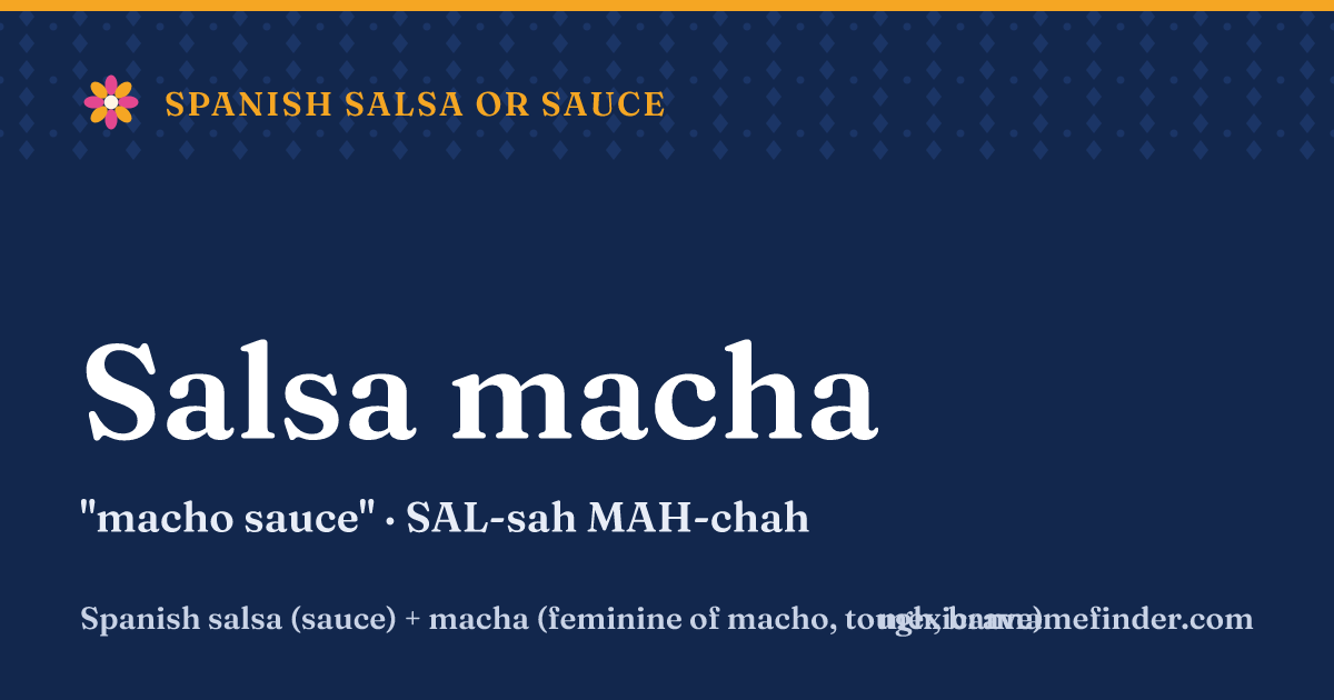 Salsa macha means macho sauce