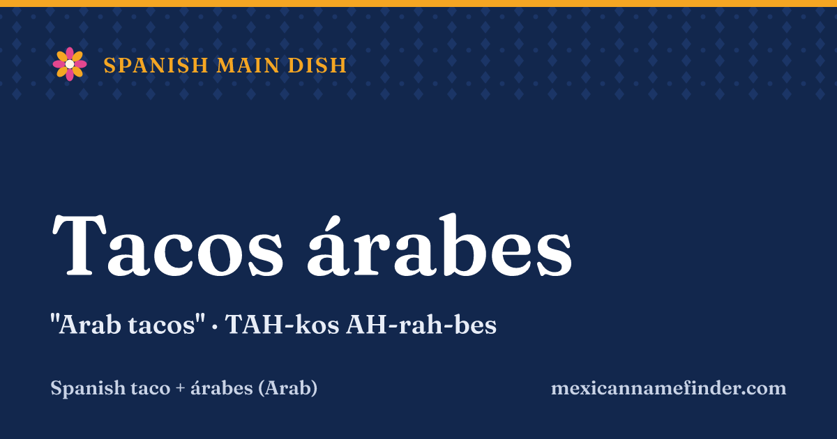 Tacos árabes means Arab tacos