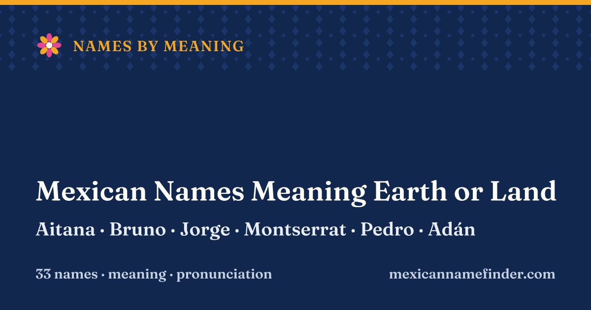 Mexican Names Meaning Earth or Land: Aitana, Bruno, Jorge, Montserrat, Pedro