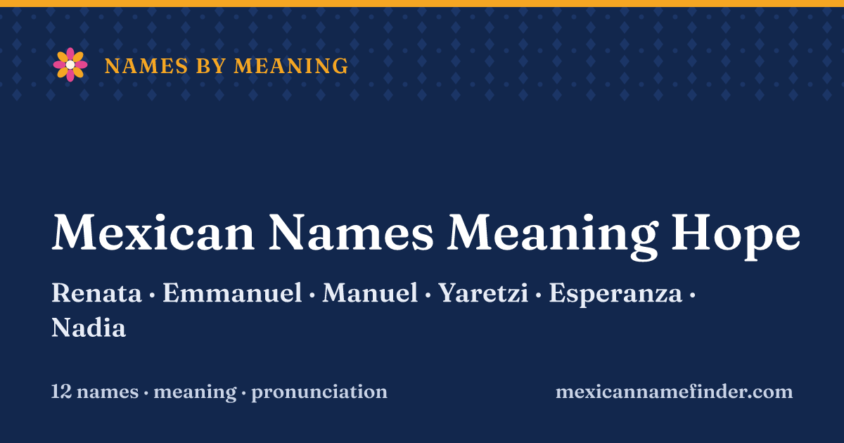Mexican Names Meaning Hope: Renata, Emmanuel, Manuel, Yaretzi, Esperanza