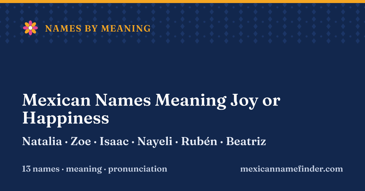 Mexican Names Meaning Joy or Happiness: Natalia, Zoe, Isaac, Nayeli, Rubén