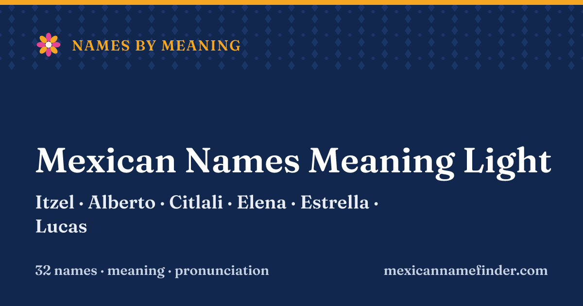 Mexican Names Meaning Light: Itzel, Alberto, Citlali, Elena, Estrella