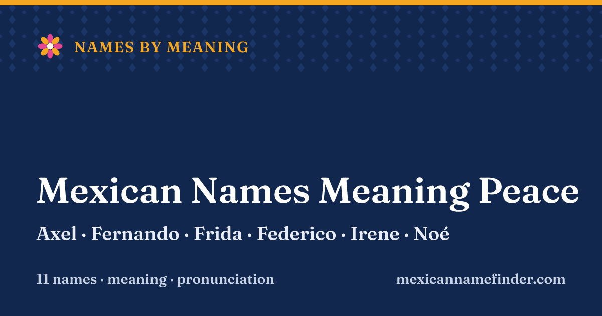 Mexican Names Meaning Peace: Axel, Fernando, Frida, Federico, Irene