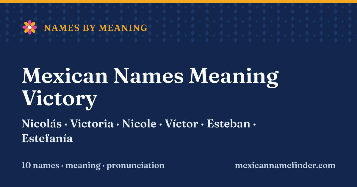 Mexican Names Meaning Victory: Nicolás, Victoria, Nicole, Víctor, Esteban