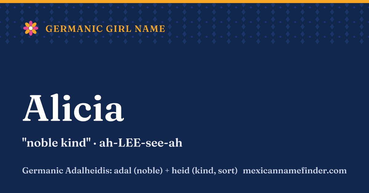 Alicia means noble kind