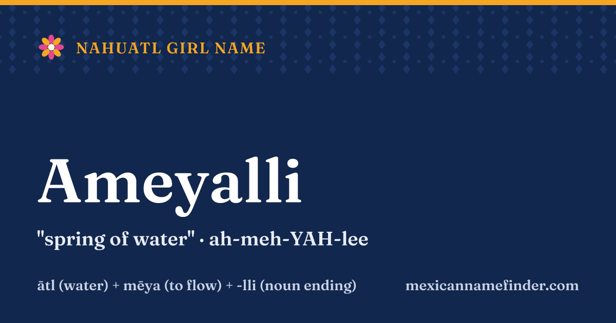 Ameyalli means spring of water