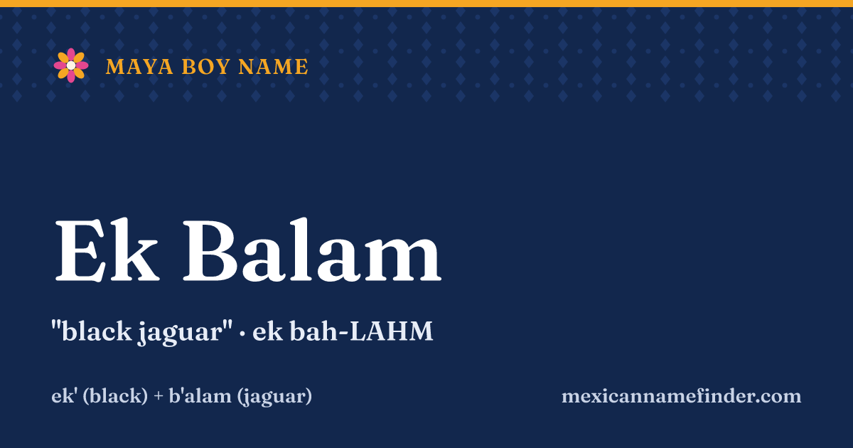 Ek Balam means black jaguar