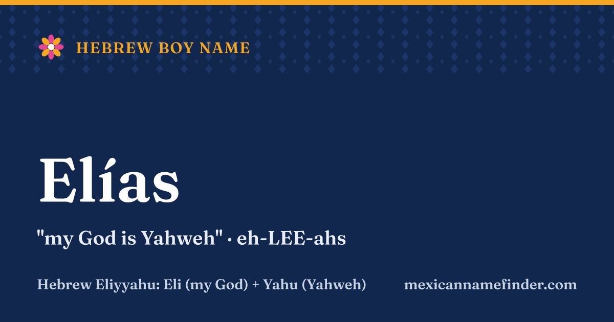 Elías means my God is Yahweh