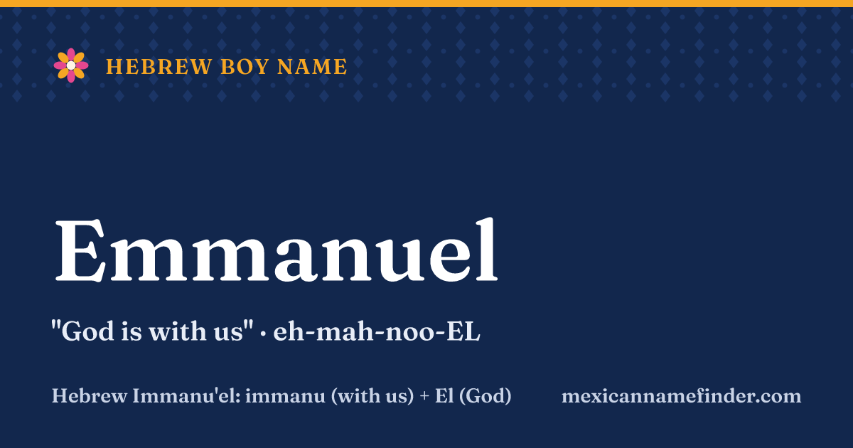 Emmanuel means God is with us