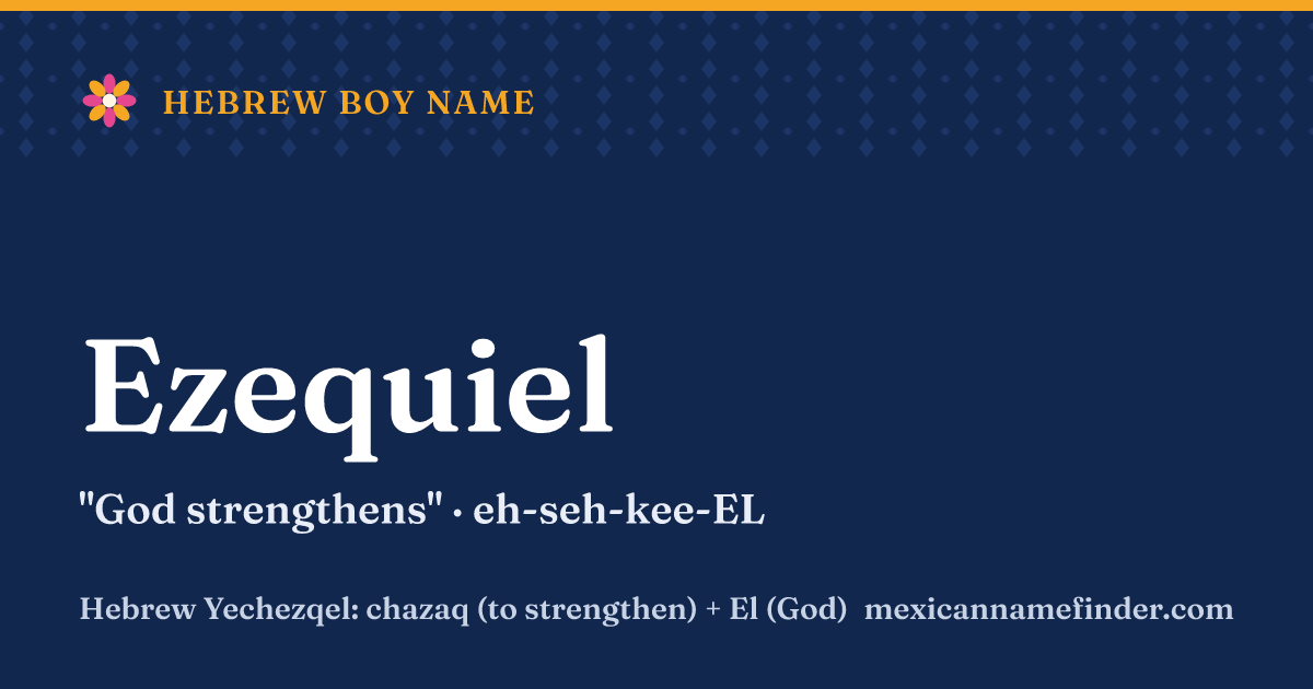 Ezequiel means God strengthens