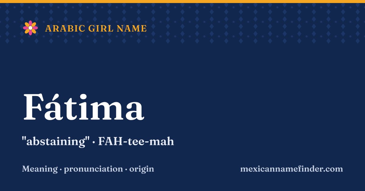 Fátima means abstaining