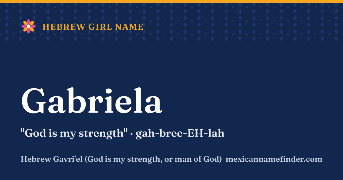Gabriela means God is my strength
