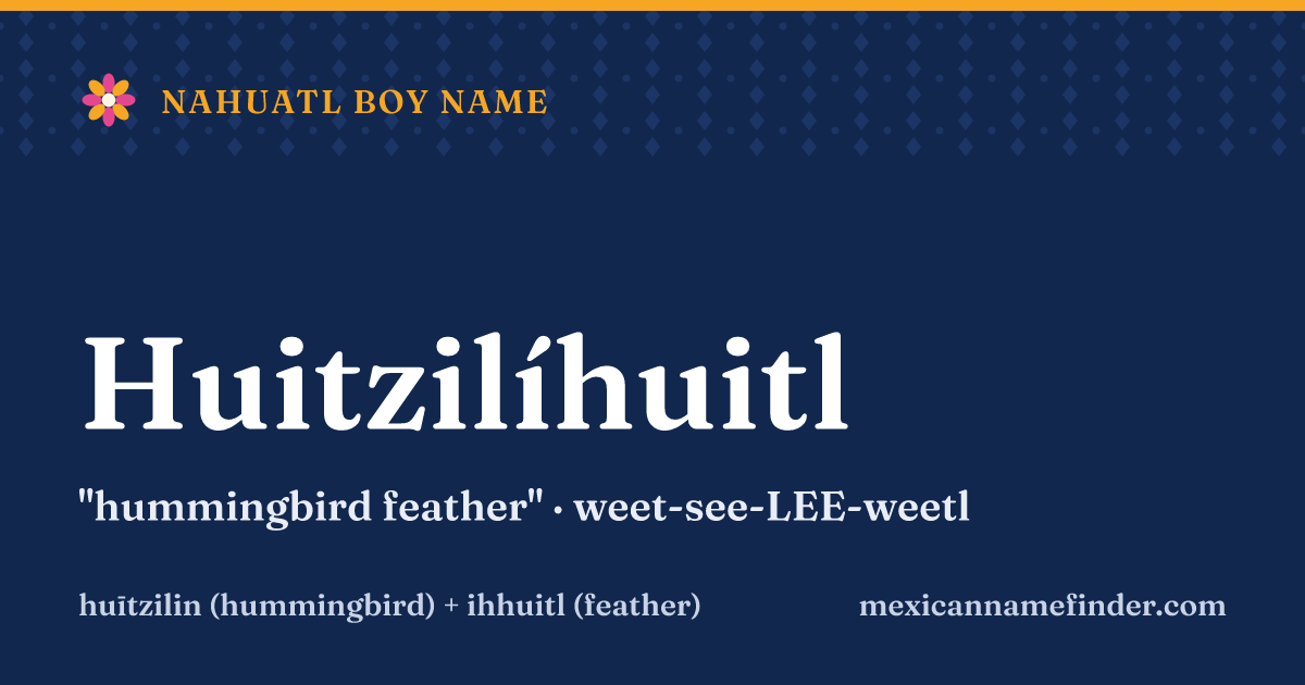 Huitzilíhuitl means hummingbird feather