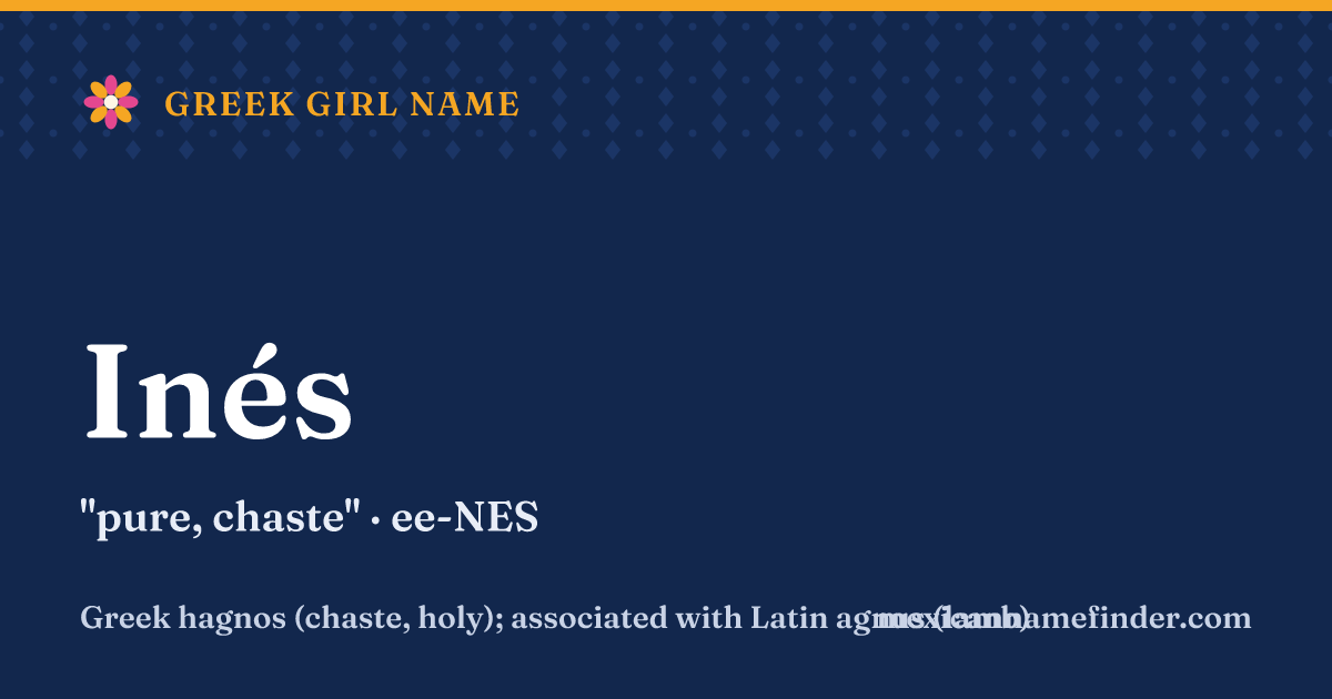 Inés means pure, chaste