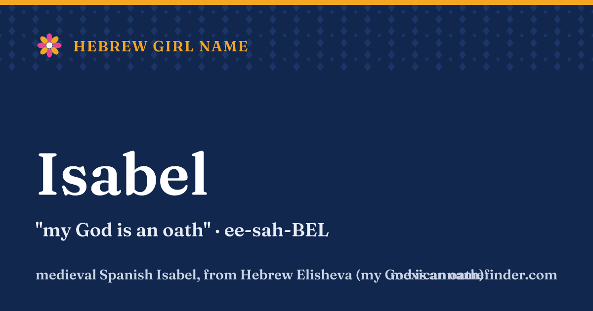 Isabel means my God is an oath