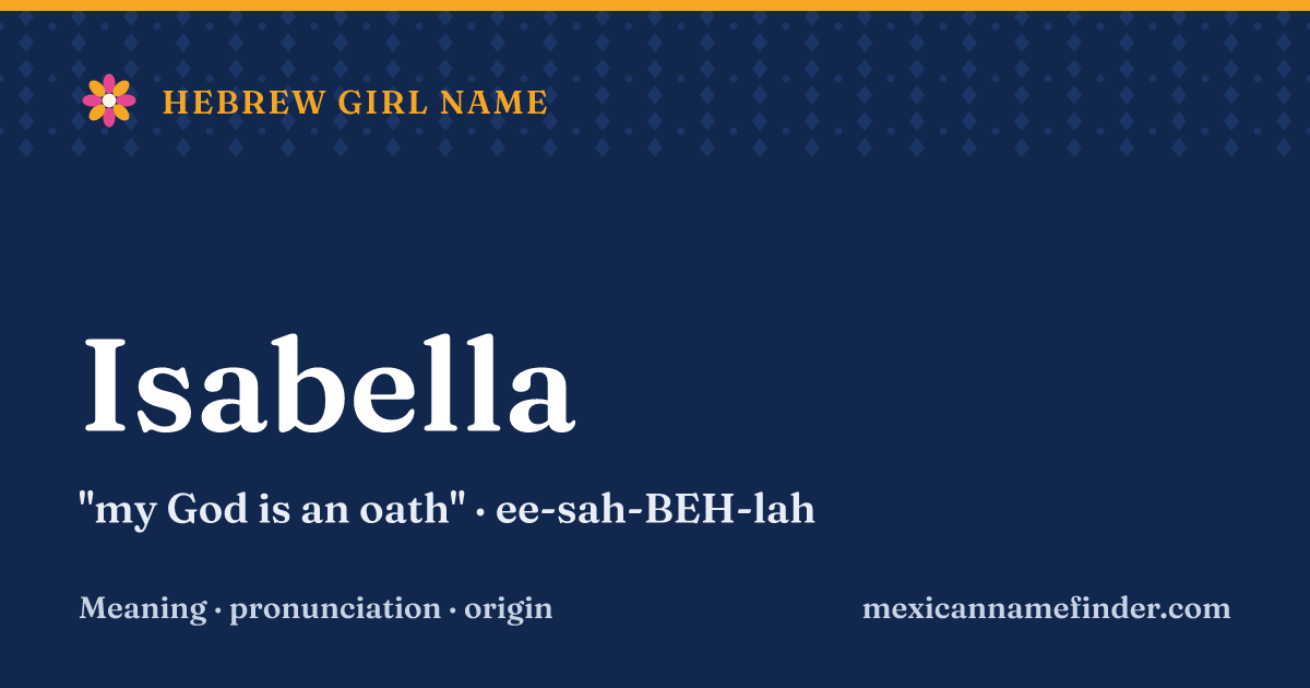 Isabella means my God is an oath