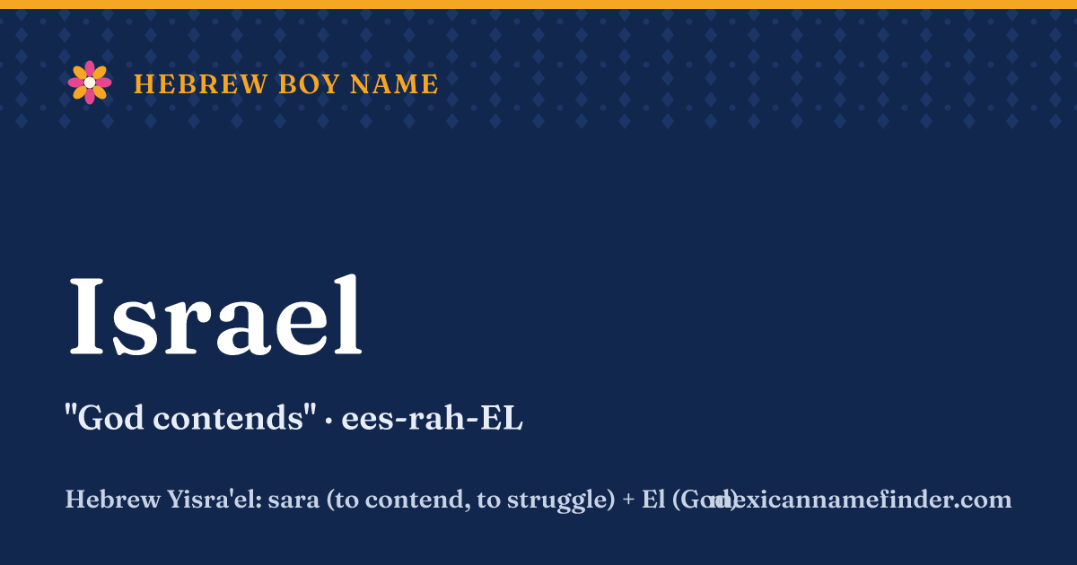 Israel means God contends