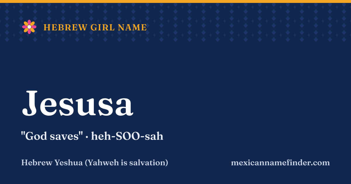 Jesusa means God saves