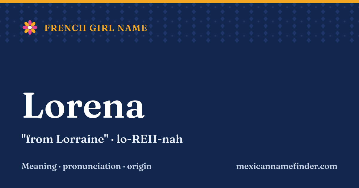 Lorena means from Lorraine