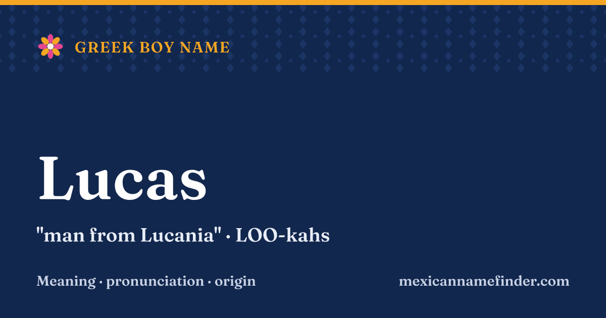 Lucas means man from Lucania