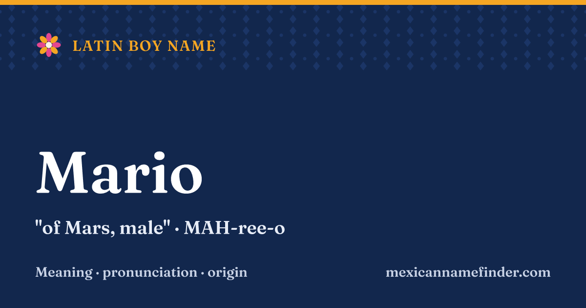 Mario means of Mars, male
