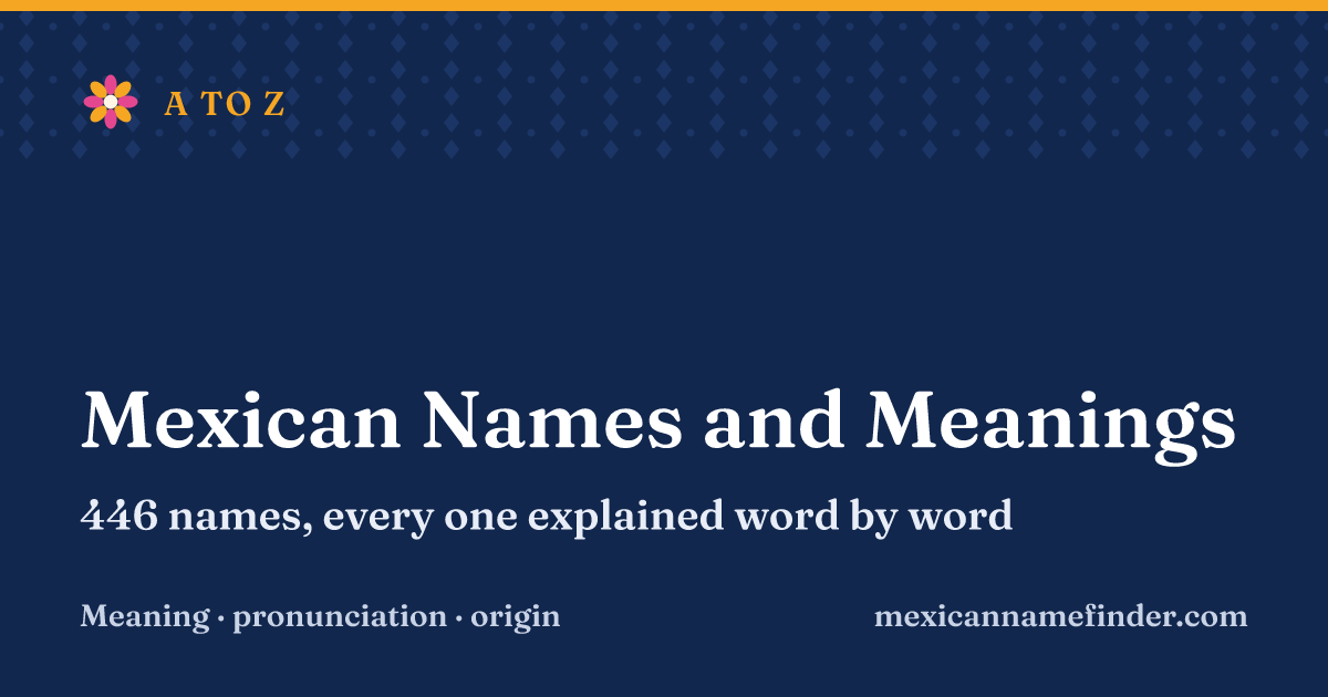 Mexican names and meanings, A to Z